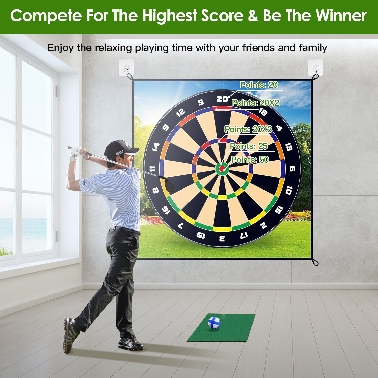 Target mat scoring zones
