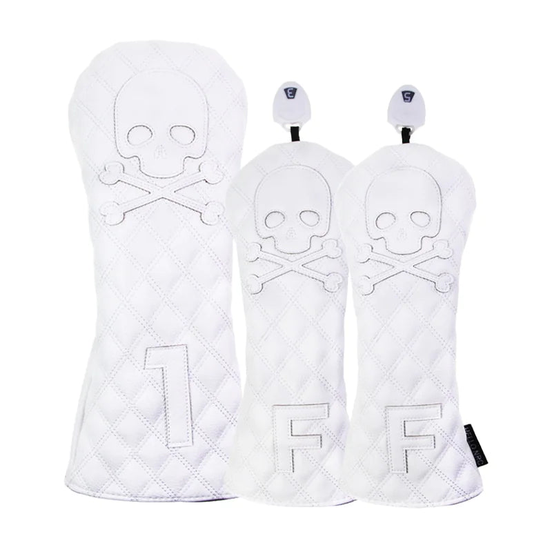 Synthetic Leather Golf Headcover Set — Driver, Fairway & Hybrid