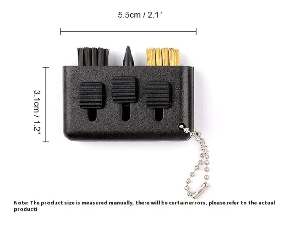 Dual-bristle golf club groove brush with clip