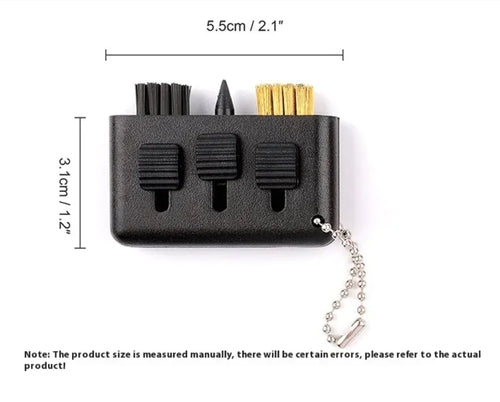 Dual-bristle golf club groove brush with clip