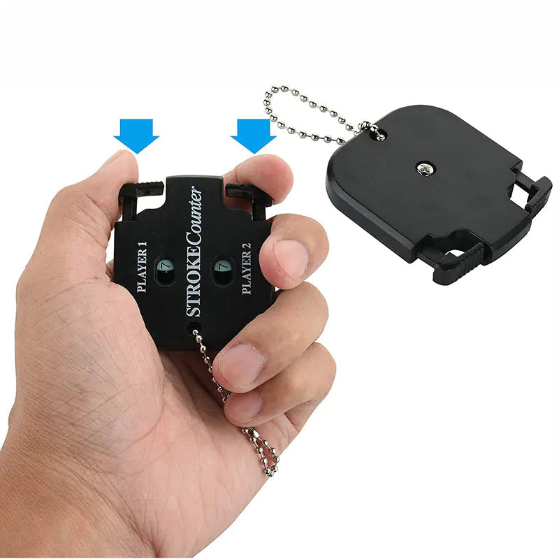 Clip-on golf stroke and putt counter
